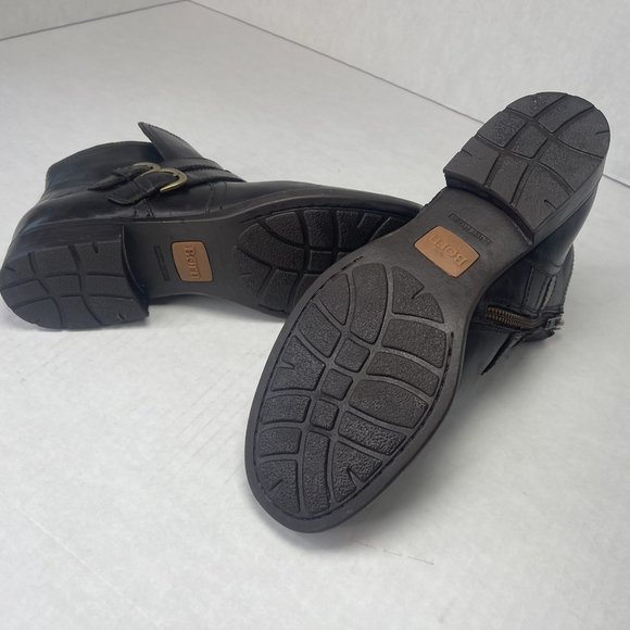 BORN Womens 9.5 M Pirlo Ankle Booties Brown Leather Buckle D76123 Boots - Picture 7 of 15